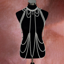 Stylish Female Body Chain With Multilayer Design And Heart Pendant For Parties