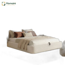 HOMAIRE 6FT Super King Ottoman Storage Bed Cream