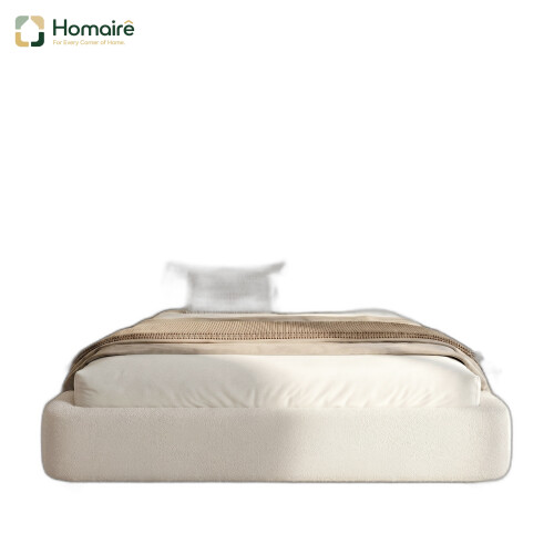 HOMAIRE 5FT King Ottoman Storage Bed Cream White