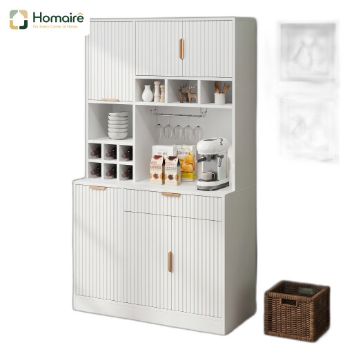 HOMAIRE White Sideboard with USB & Power Outlets