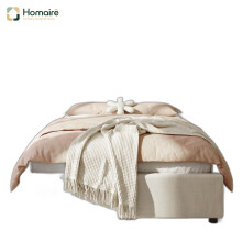 HOMAIRE Kids Scalloped Beige Linen Bed 3FT
