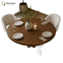 HOMAIRE 47" Round Walnut Dining Table