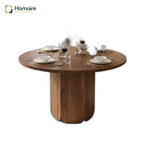 HOMAIRE 47" Round Walnut Dining Table