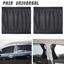 (Black,50*39cm)2pcs Luxury Beige Vip Car Van Suv Window Curtain Uv Sunshade Visor Universal Kit