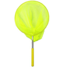 (Yellow)Kids Extendable Telescopic Handle Fishing Bug Butterfly Catching Bugs Net Mesh