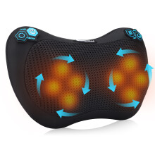 Elektrisch massagekussen - RNCYN - Shiatsu-kneedmassage - Vibratie en verwarming - PU-leer + mesh - 30x10x18 cm