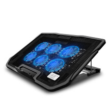 Support de refroidissement pour ordinateur portable - RNCYN - 17 pouces - Réglable - Double USB - 6 ventilateurs