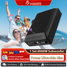 Podofo Caisson de basses actif pour voiture, 600W, ultra-mince pour sous le siège, 12V, 4 Ohm