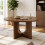 HOMAIRE 47" Round Walnut Dining Table 4