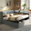 HOMAIRE Grey Velvet L-Shaped Storage Bed 4FT6 3