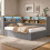 HOMAIRE Grey Velvet L-Shaped Storage Bed 4FT6 4