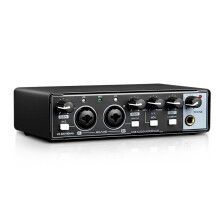 USB-audio-interface - RNCYN - ZS22U - Zwart - 4 kanalen - 2 XLR-ingangen - 2 microfooningangen van 6,35 mm - 48V fantoomvoeding