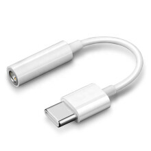 Adaptador de audio USB-C a 3,5 mm - RNCYN - Blanco - Compatible con USB-C - Transmisión estable - Calidad de sonido digital
