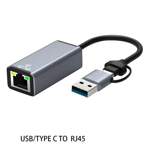 USB-C Ethernet-adapter - RNCYN - USB 3.0 - RJ45 - Plug and Play - 10/100 Mbps