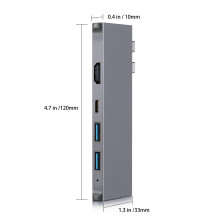 Hub USB-C multifunción - RNCYN - 7 en 2 puertos - Tipo-C a USB-C - HDTV Máx. 4K 30Hz - USB-A 3.2 10 Gbps