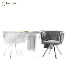 HOMAIRE Velvet Swivel Dining Chair Grey Set of 2