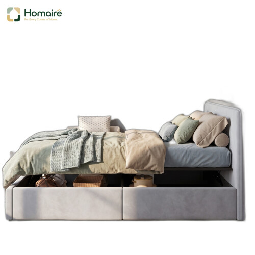 HOMAIRE 3FT Grey Velvet Ottoman Daybed