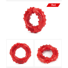 Hundekauspielzeug - Phoesky - Gummi - Rot - 13 x 13 x 4 cm - Interaktiv - Ring - Für Hunde