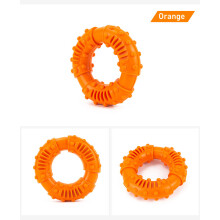 Hundekauspielzeug - Phoesky - Gummi - Interaktiv - Ring - Orange - 13 x 13 x 4 cm - Geeignet für Hunde