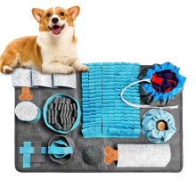 Hundeschnüffelmatte - Phoesky - Verstellbar - Futterautomat - Interaktiv - Puzzle - Blau - 48 x 48 x 10 cm