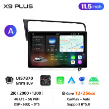 Junsun Autoradio Android, CarPlay et Android Auto sans fil, Écran tactile IPS, GPS Navigation, VW Golf 7 MK7