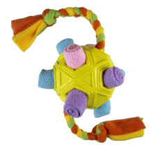 Interaktives Hundespielzeug - Phoesky - Schnüffelball - Haustier-Zopf - Gelbes Seil - 13 x 13 cm - Futterspiel mit langsamer Fütterung - Puzzle