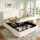 HOMAIRE 6FT Super King Ottoman Storage Bed Cream 6