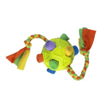 Interaktives Hundespielzeug - Phoesky - Schnüffelball - Gelbes Seil - 13 x 13 cm - Futterspiel mit langsamer Fütterung - Puzzle