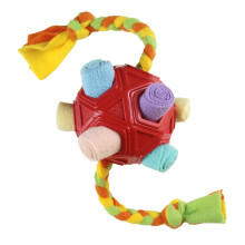 Interaktives Hundespielzeug - Phoesky - Schnüffelball - Haustier-Zopf - Rot - 13 x 13 cm - Futterspielzeug mit langsamer Fütterung - Puzzle