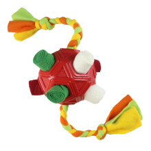 Interaktives Hundespielzeug - Phoesky - Schnüffelball - Rotes Seil - 13 x 13 cm - Futterspielzeug mit langsamer Fütterung - Puzzle