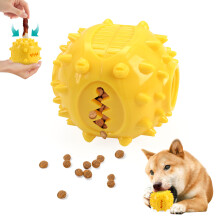 Interaktives Hundespielzeug - Phoesky - Kauball - Unzerstörbar - Bissfest - 6,3 x 7,5 cm - Gelb