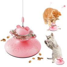 Interaktives Katzenspielzeug - Phoesky - Futterspender - Plüsch - Feder - Rosa - ABS - Spielen