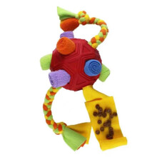 Interaktives Hundespielzeug - Phoesky - Schnüffelball - Rotes Seil - 13 x 13 cm - Futterspielzeug mit langsamer Fütterung - Puzzle