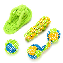 Umweltfreundliches Hundespielzeug-Set - Phoesky - Baumwollseil - Wattebällchen - Zahnreinigung