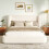 HOMAIRE 5FT King Ottoman Storage Bed Cream White 5