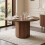 HOMAIRE 47" Round Walnut Dining Table 4