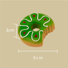 Latex-Haustierspielzeug - Phoesky - Für Katzen und Hunde - Lustiges Design - Kauspielzeug - Donut mit Kerben - Grün