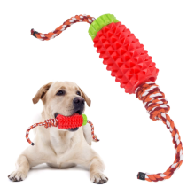 Hundekauspielzeug - Phoesky - Baumwollseil - Leckerli-Spender - Rot - 38 x 6 x 6 cm