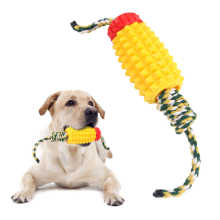 Hundekauspielzeug von Phoesky - Baumwollseil - Leckerli-Spender - 38 x 6 x 6 cm - Gelb
