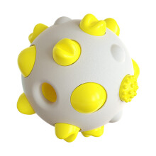 Hundekauball - Phoesky - Grau + Gelb - 8x8x8 cm - TPR - Nylon - Interaktiv - Auslaufsicher