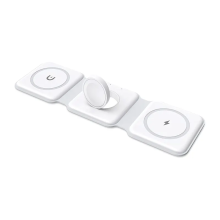 3-in-1 opvouwbare draadloze oplader - RNCYN - Snelle magnetische oplader - Qi - PD - Mobiele telefoon - Oortelefoon