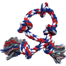 Hundeseilspielzeug - Phoesky - 90 cm - Fünf Knoten - Bissfest - Interaktiv - Blau + Rot - 750 g