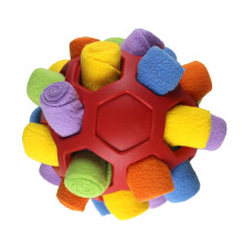 Hundespielzeug mit Schnüffeltechnik - Phoesky - Schnüffelball - Rot - 20 x 20 cm - Schnüffeltraining - Langsamer Spender