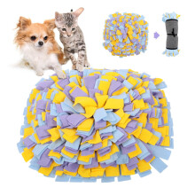Futterspielmatte für Haustiere - Phoesky - 45 x 45 cm - Gelb - Lila - Blau - Waschbar - Verstecktes Futter