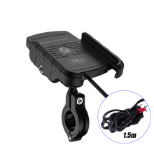 Motorfiets telefoonhouder met draadloze oplader - RNCYN - 15W draadloze oplader - IP66 waterdicht - Mechanisch vergrendelingsmechanisme
