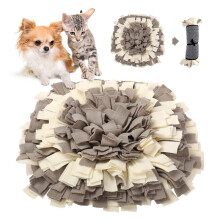 Schnüffelmatte für Haustiere - Phoesky - 45x45 cm - Grau und Weiß - Waschbar - Fleece - Geeignet für Hunde
