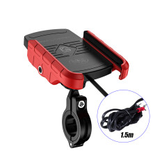 Telefoonhouder voor motorfiets - RNCYN - 15W draadloze oplader - IP66 waterdicht - Mechanisch vergrendelingsmechanisme