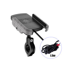 Motorfiets telefoonhouder met draadloze oplader - RNCYN - 15W draadloze oplader - IP66 waterdicht - Mechanisch vergrendelingsmechanisme