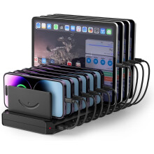 10-poorts USB-laadstation - RNCYN - 60W - Compatibel met iPhone, iPad en smartwatches - 5V/20A USB-uitgang