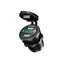 Nopea autolaturi - RNCYN - 5V/4.8A - Jännitenäyttö - Kaksi USB-porttia - 12V-24V yhteensopiva